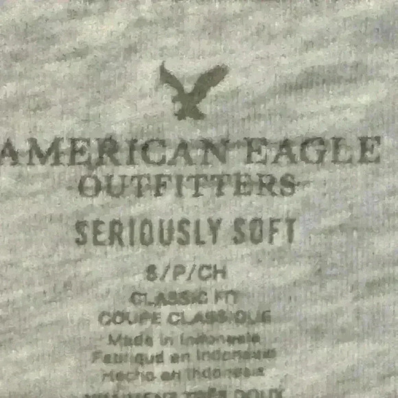 American Eagle Men's Gray Striped Long Sleeve Crew Neck T-Shirt Small - Picture 4 of 7